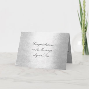 Parents of Bride Congratulations Silver Glam Card