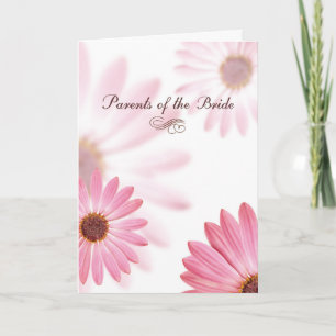 Parents of the Bride Congratulations Pink Daisies Card