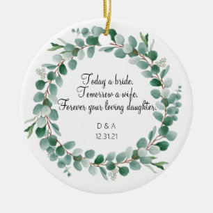 Parents of the Bride Ornament Gift - Eucalyptus