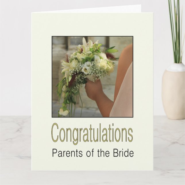 parents of the bride wedding congratulations card (Front)