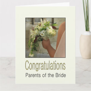 parents of the bride wedding congratulations card