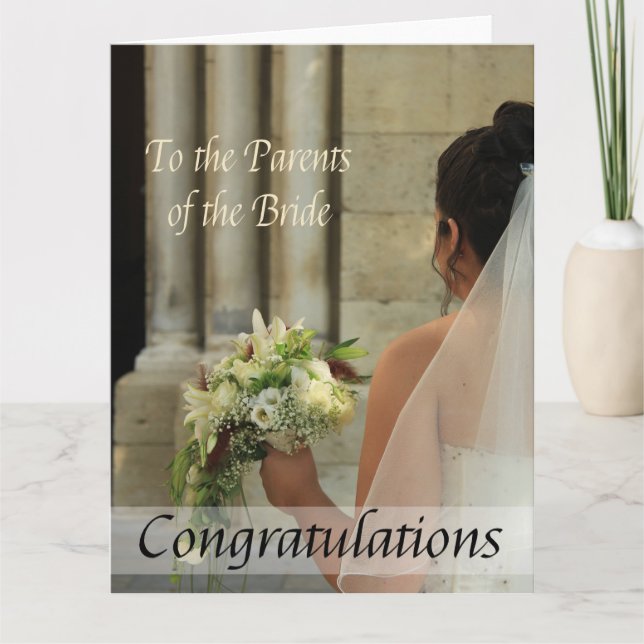 parents of the bride wedding congratulations card (Front)