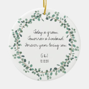 Parents of the Groom Ornament Gift - Greenery