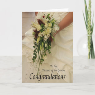 Parents of the groom wedding congratulations card