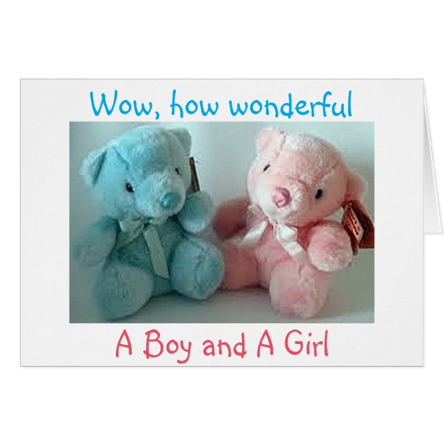 PARENTS OF TWIN BOY/TWIN GIRL CONGRATULATIONS (Front Horizontal)