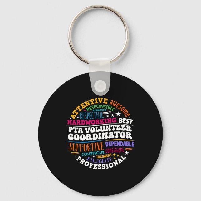 Parents Teacher Ociation Pta Volunteer Coordinator Key Ring (Front)