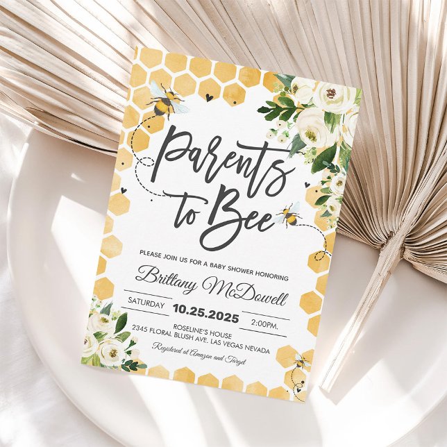 Parents to Bee Baby Shower Invitation (Creator Uploaded)