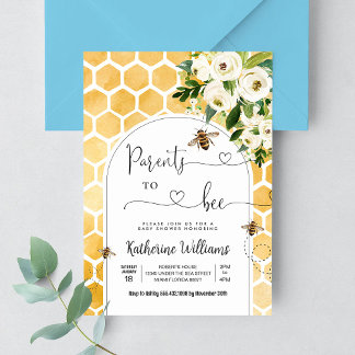 Parents To Bee Honey Bee Theme Baby Shower Invitation
