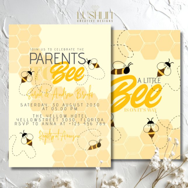 Parents to bee Honey Comb Baby Shower Invitation (Creator Uploaded)