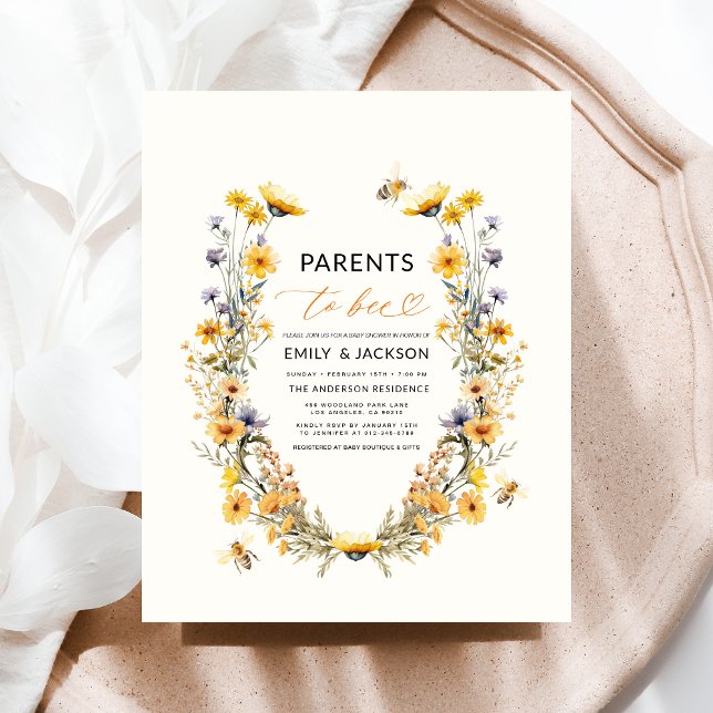 Parents to Bee Wildflower Couples Baby Shower Flyer (Creator Uploaded)