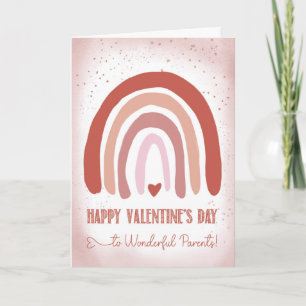 Parents Valentines Day Hand Painted Soft Pink Card