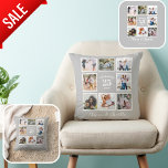 Parents Wedding Anniversary PHOTO Custom Branded   Cushion<br><div class="desc">Modern photo collage with text gift for grandparent, parents, friends, family wedding anniversary! Add the number of years they've been married and commemorative keepsake text and photos of kids, grandkids, pets, holidays, the years they spent together as a married couple. Make this a wedding anniversary gift they will treasure for...</div>