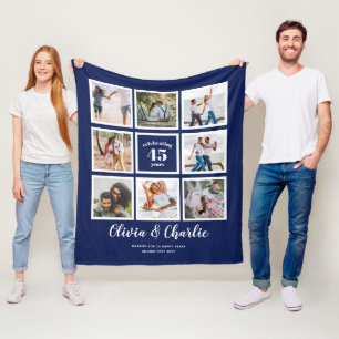 Parents Wedding Anniversary PHOTO Custom Branded Fleece Blanket