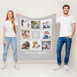 Parents Wedding Anniversary PHOTO Custom Branded   Fleece Blanket
