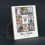 Parents Wedding Anniversary PHOTO Custom Branded   Plaque<br><div class="desc">Modern photo collage with text gift for grandparent, parents, friends, family wedding anniversary! Add the number of years they've been married and commemorative keepsake text and photos of kids, grandkids, pets, holidays, the years they spent together as a married couple. Make this a wedding anniversary gift they will treasure for...</div>