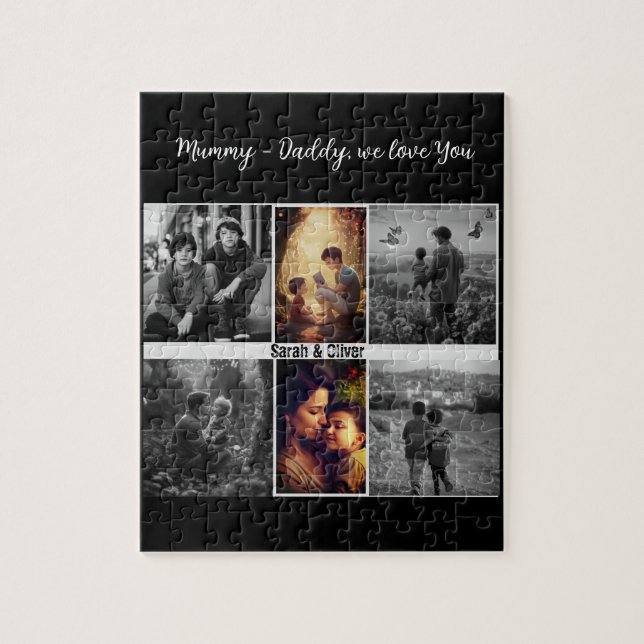 Parents With Kids And Family 6 Photo collage  Jigsaw Puzzle (Vertical)