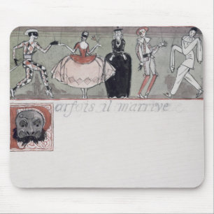 'Parfois il m'arrive' (ink and w/c on paper) Mouse Mat