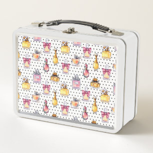 Parfum Bottle Pattern Metal Lunch Box
