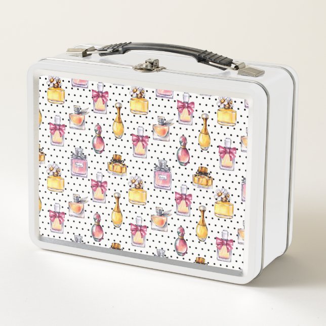 Parfum Bottle Pattern Metal Lunch Box (Front)