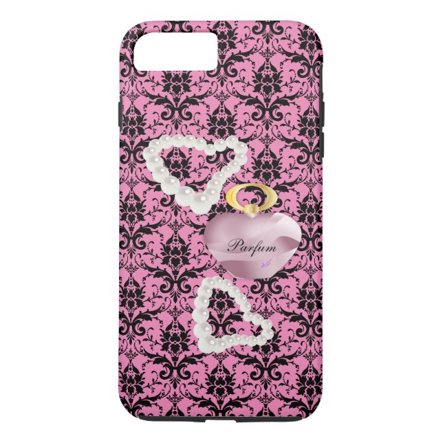 Parfum & Pearls Pink Damask iPhone7Plus Tough Case (Back)