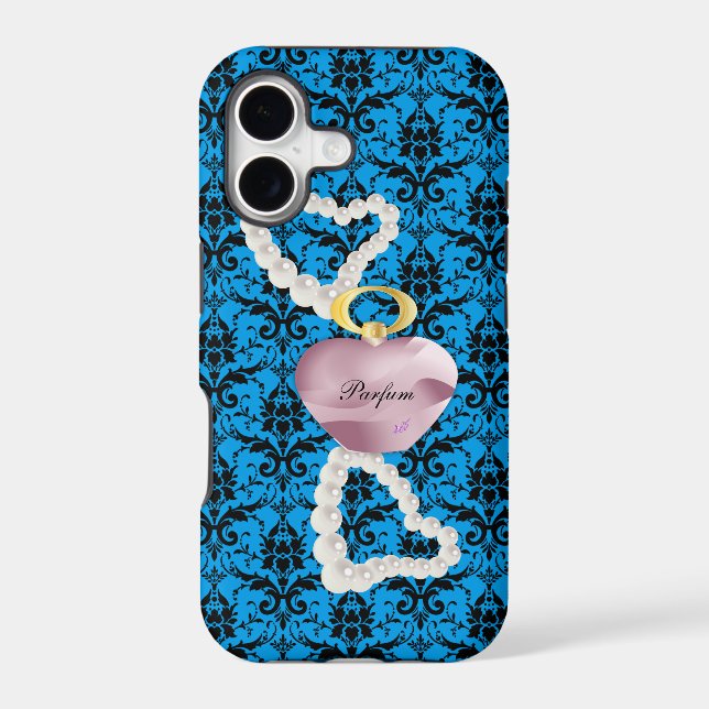 Parfum&Pearls Turquoise Damask iPhone 7Plus Case (Back)