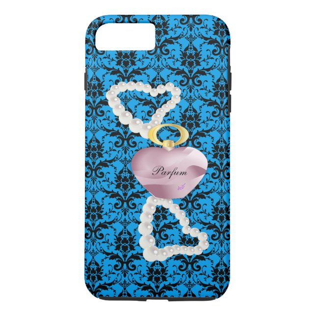 Parfum&Pearls Turquoise Damask iPhone 7Plus Case (Back)