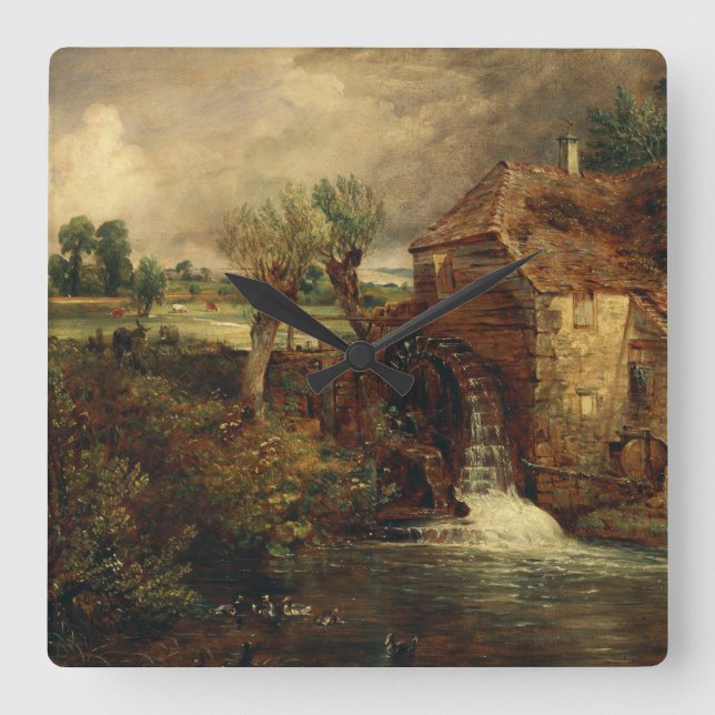 Parham Mill by John Constable Square Wall Clock (Front)