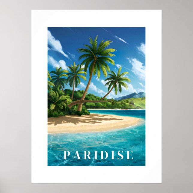 Paridise Tropical Beach Poster (Front)