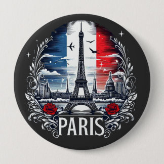 paris 10 cm round badge