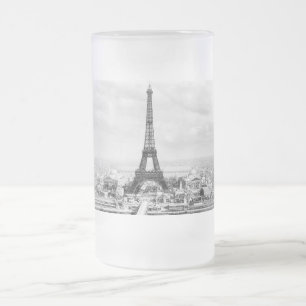 Paris 1889 frosted glass beer mug