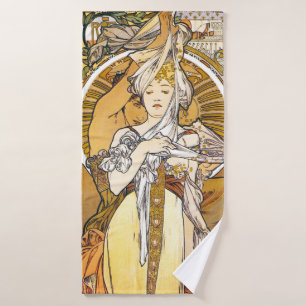 Paris 1900, Alphonse Mucha Bath Towel