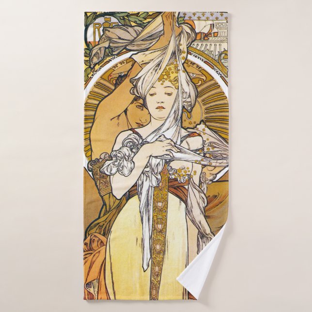 Paris 1900, Alphonse Mucha Bath Towel (Bath Towel)