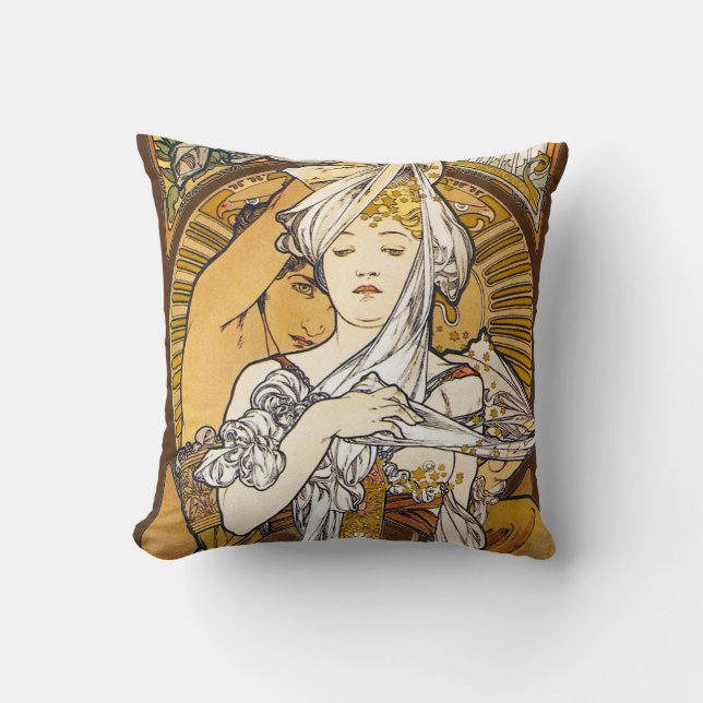 Paris 1900, Alphonse Mucha Cushion (Front)