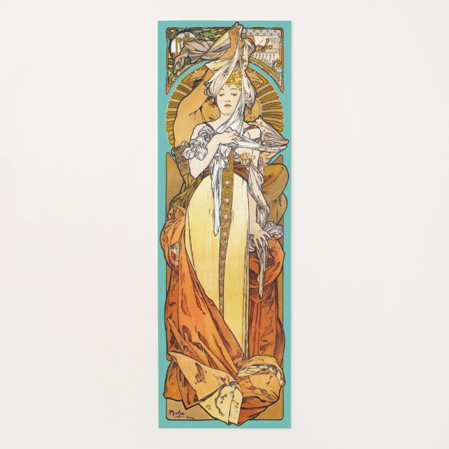 Paris 1900, Alphonse Mucha Yoga Mat (Front)