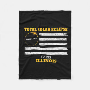 Paris 2024 Solar Eclipse 2024 040824 Eclipse  Fleece Blanket