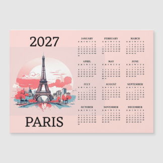 Paris 2027 Calendar Magnetic Card