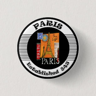 Paris 3 Cm Round Badge