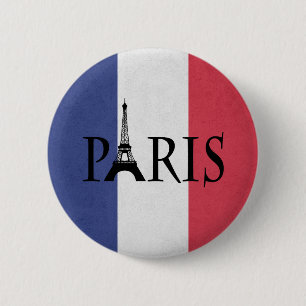 Paris 6 Cm Round Badge