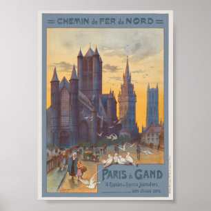 Paris à Gand Vintage Poster 1892