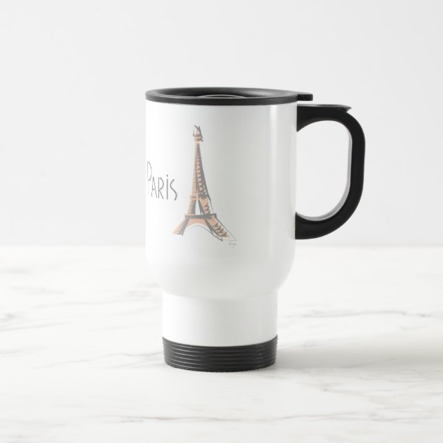 PARIS Abstract Grey Eiffel Tower Travel Mug (Right)