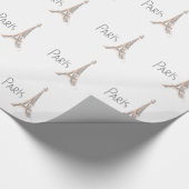 PARIS Abstract Grey Eiffel Tower Wrapping Paper (Corner)