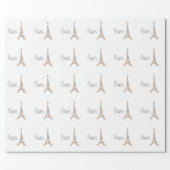 PARIS Abstract Grey Eiffel Tower Wrapping Paper (Flat)