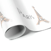 PARIS Abstract Grey Eiffel Tower Wrapping Paper (Roll Corner)