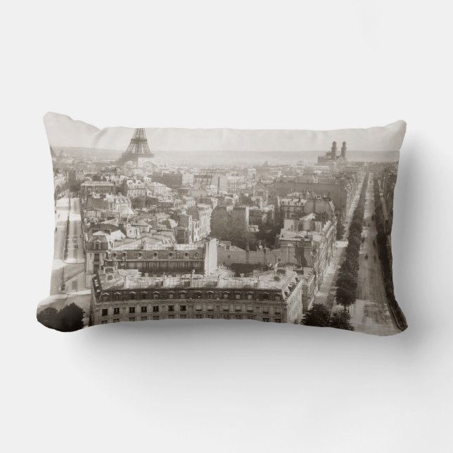 Paris: Aerial View, 1900 Lumbar Cushion (Front)