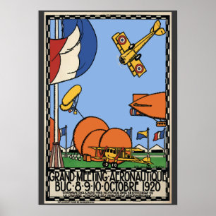 Paris Air Show 1920, Vintage Style Poster