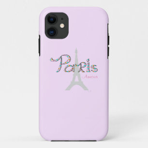 PARIS Amour with Eiffel Tower iPhone 11 Case