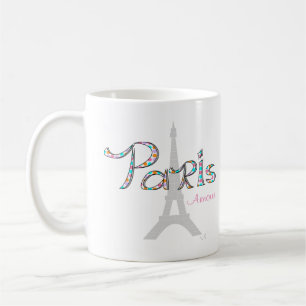 PARIS Amour with Eiffel Tower Coffee Mug