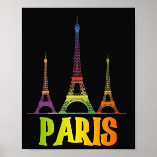 PARIS AND EIFFEL TOWER IN GRADIENT COLORS, AWESOME POSTER