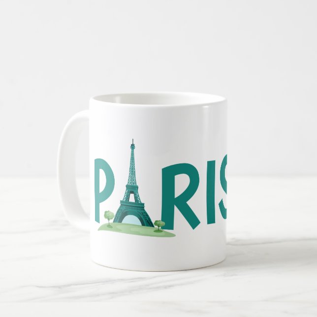 Paris and it's beautiful Eiffel tower  Coffee Mug (Front Left)