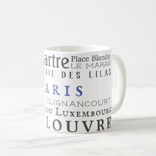 Paris and its landmarks coffee mug